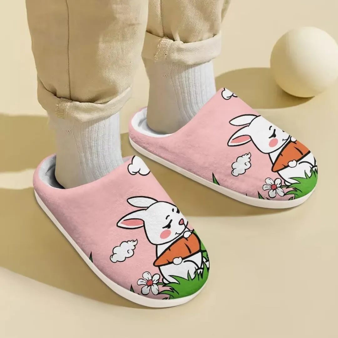 Animal Cotton Slippers for Kid Slip-On Slippers Fluffy Cozy Anti-Skid Outdoor Soft Plush Home Slipper for Kids