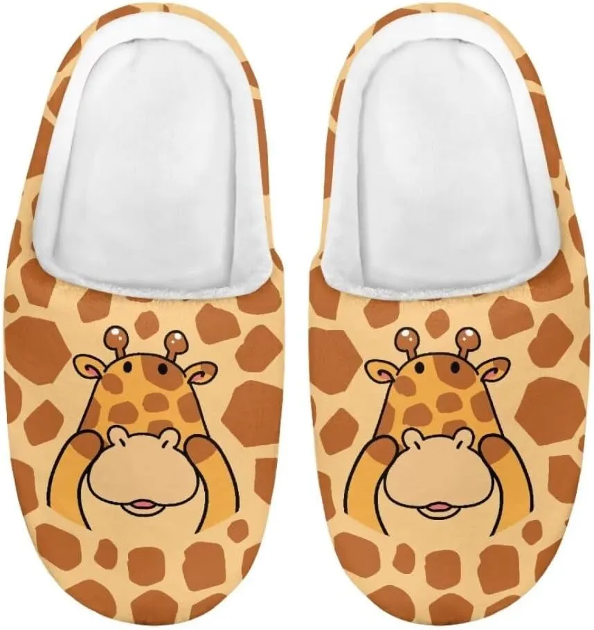 Animal Cotton Slippers for Kid Slip-On Slippers Fluffy Cozy Anti-Skid Outdoor Soft Plush Home Slipper for Kids