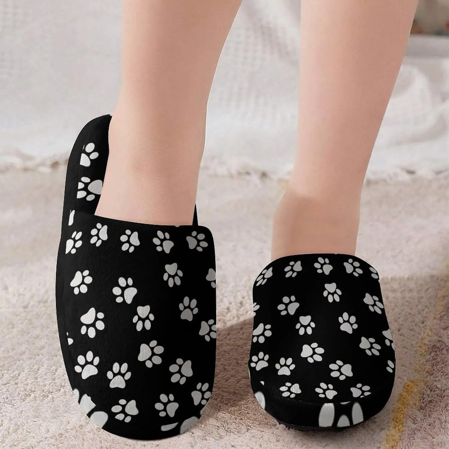 Animal Paw Print Child Warm Slippers, Cozy Anti Slip Lightweight for Boys Girlsautumn And Winter Shoes