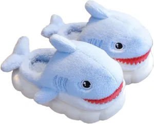 Animal slippers for Women Men Cute Shark Slippers Cozy adult home fuzzy cotton slippers