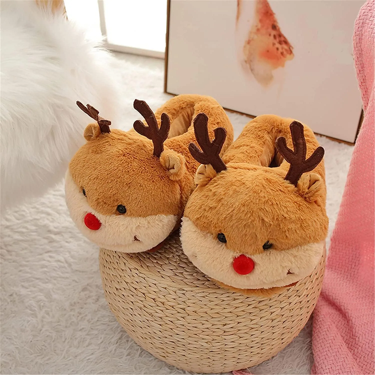Animal Slippers - Hamster, Pig, Duck & Sheep Shoes - Winter Warm Cotton Anti-Skid Slippers