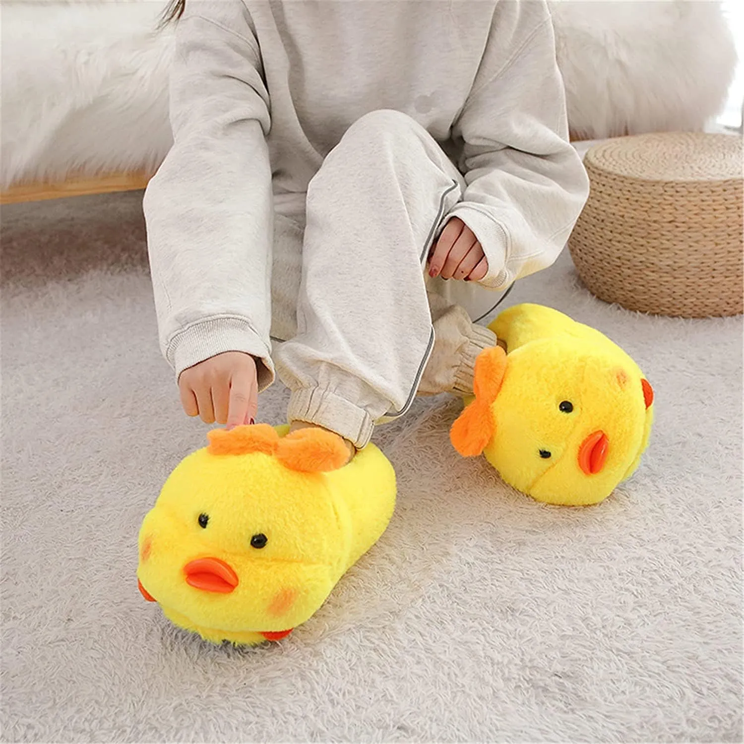 Animal Slippers - Hamster, Pig, Duck & Sheep Shoes - Winter Warm Cotton Anti-Skid Slippers
