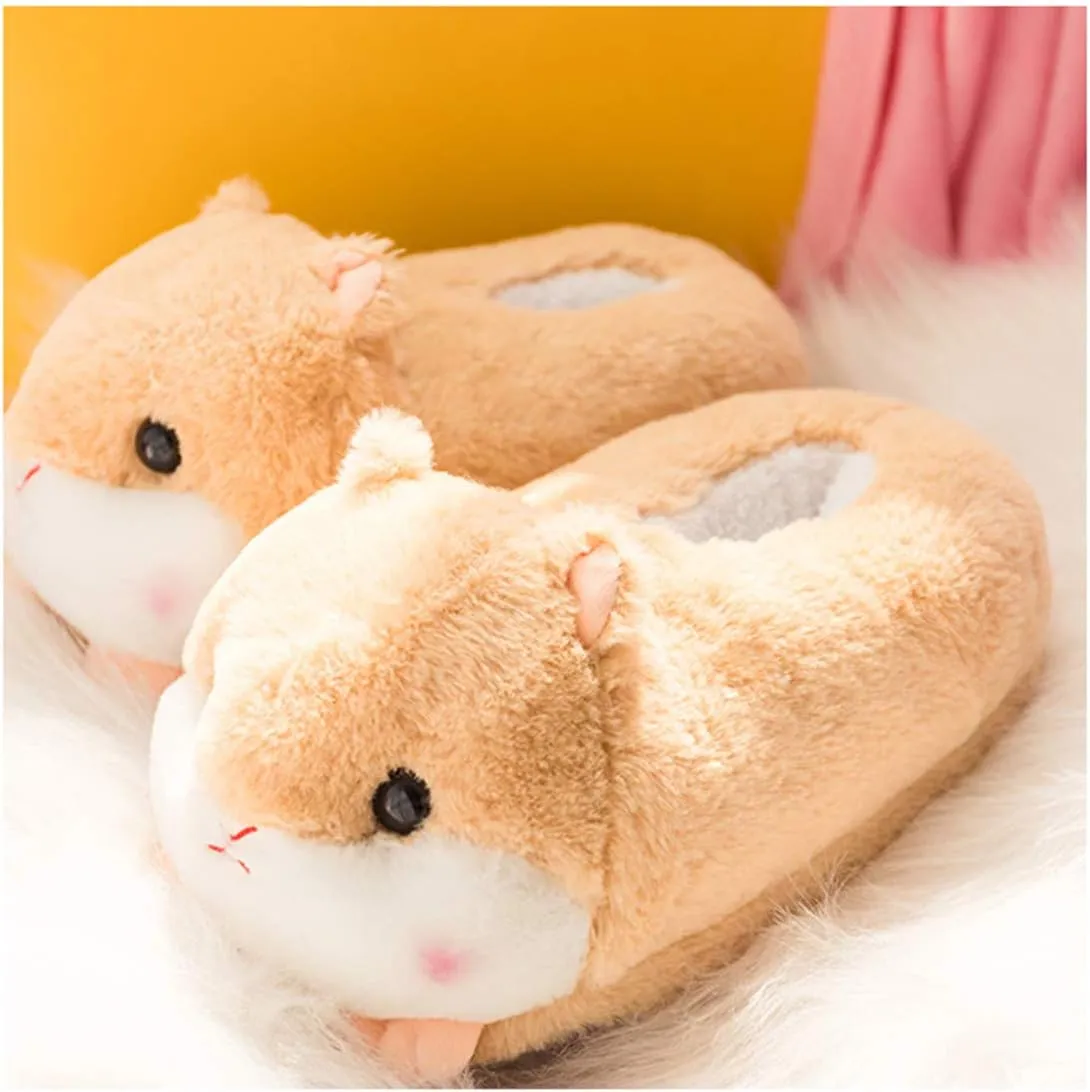 Animal Slippers - Hamster, Pig, Duck & Sheep Shoes - Winter Warm Cotton Anti-Skid Slippers
