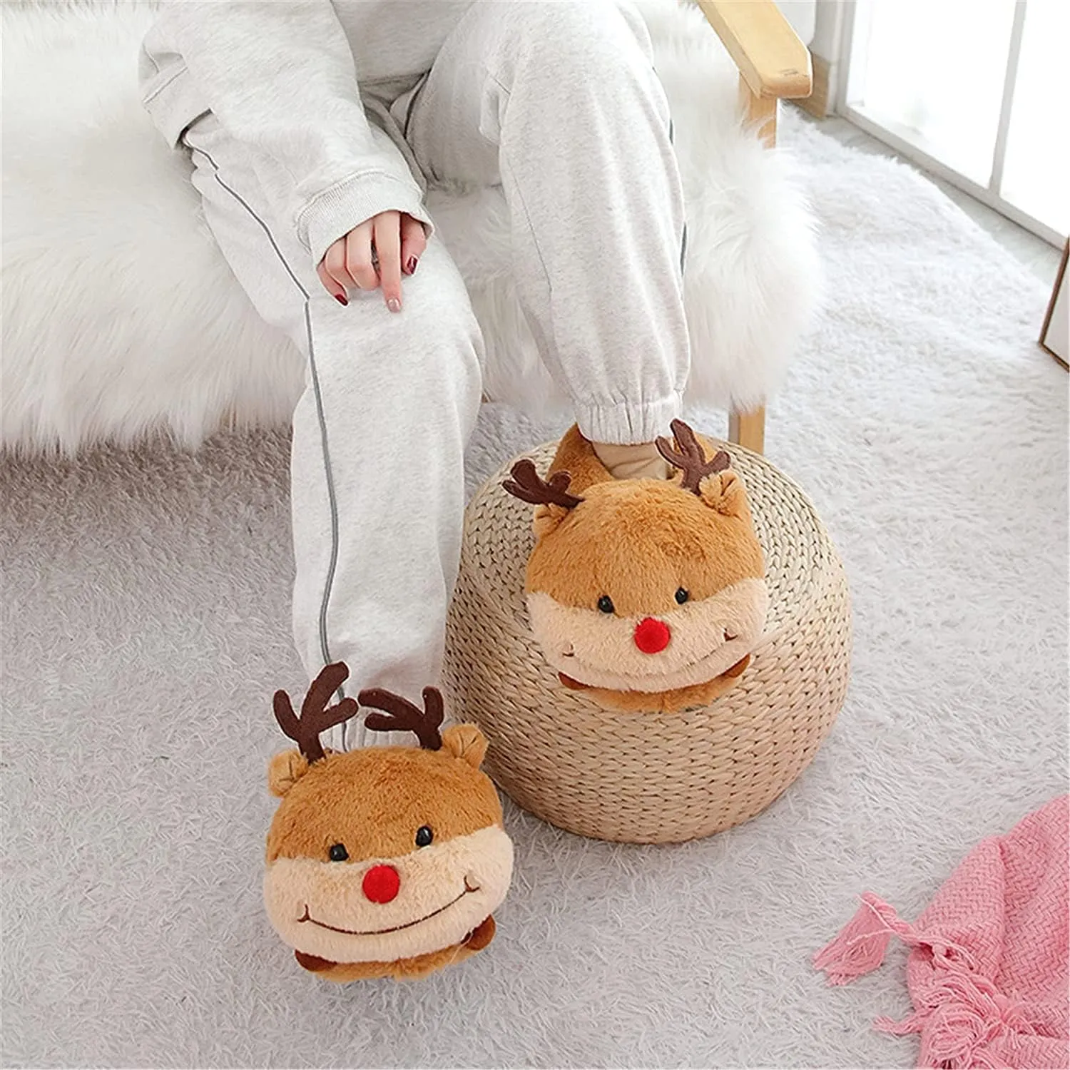 Animal Slippers - Hamster, Pig, Duck & Sheep Shoes - Winter Warm Cotton Anti-Skid Slippers