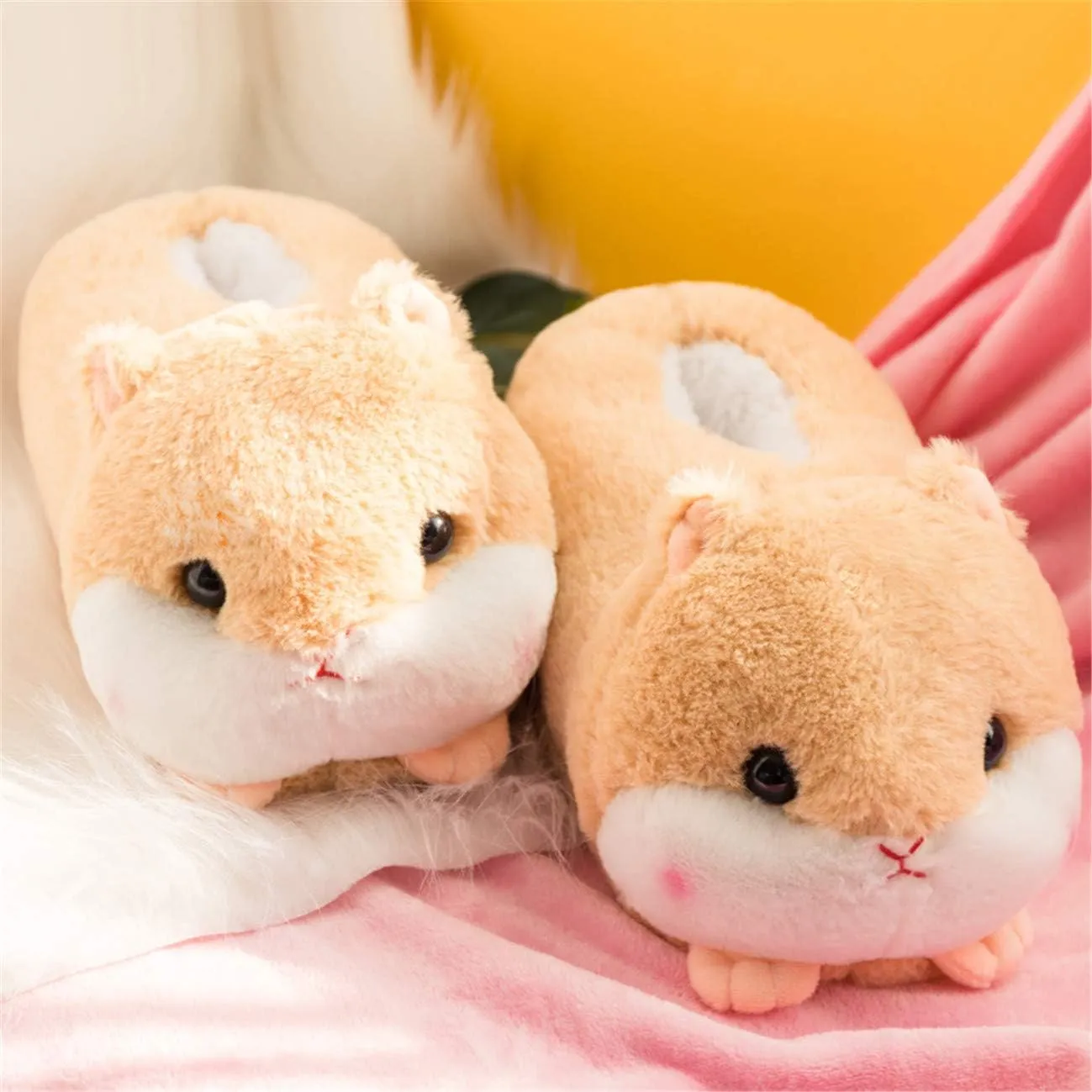 Animal Slippers - Hamster, Pig, Duck & Sheep Shoes - Winter Warm Cotton Anti-Skid Slippers