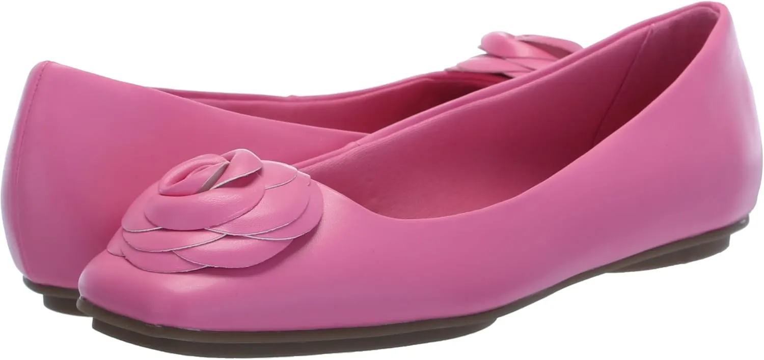 Anne Klein Womens Faux Leather Slip On Ballet Flats