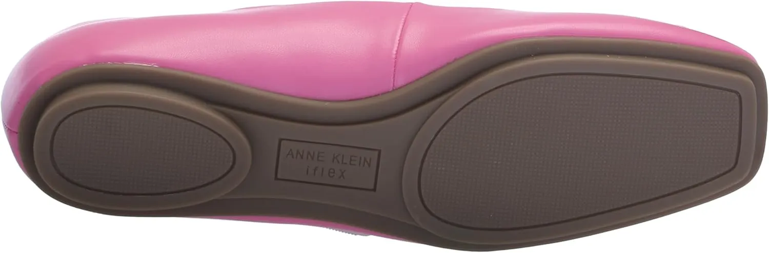 Anne Klein Womens Faux Leather Slip On Ballet Flats