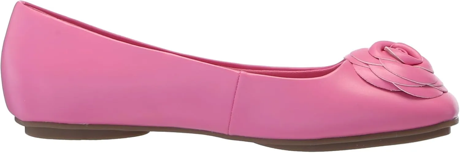 Anne Klein Womens Faux Leather Slip On Ballet Flats
