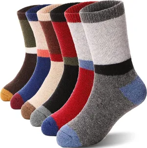 ANTSANG Kids Wool Hiking Socks Winter Warm Thick Thermal Crew Boot Heavy Cozy Gift Snowboarding Socks 6 Pairs