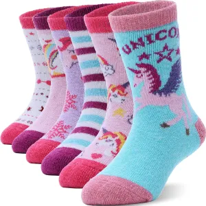ANTSANG Kids Wool Hiking Socks Winter Warm Thick Thermal Crew Boot Heavy Cozy Gift Snowboarding Socks 6 Pairs