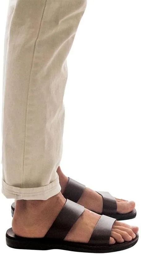 Aviv - Leather Double Strap Sandal - Mens Sandals