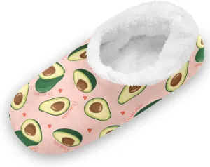 Avocado Pink Heart Slippers for Kids Home House Fuzzy Slipper Indoor Soft Plush Fleece Non Slip Casual Shoes for Boys Girls, XS
