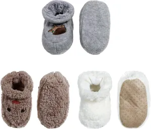 BambooMN Infants Toddler Soft Warm Plush Cozy Fuzzy Cartoon Animal Slippers Booties Socks Shoes