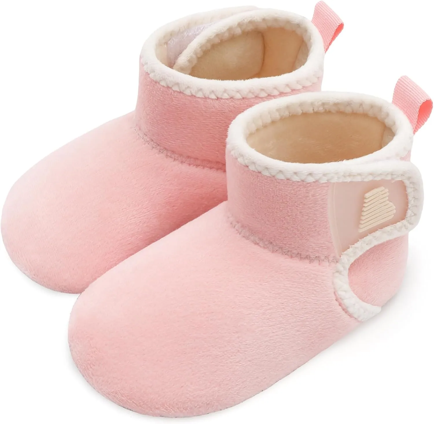 BARERUN Toddler Slippers Girls Boys House Shoes Baby Winter Booties Plush Cozy Kids House Slipper Warm Lightweight Infant Walking Shoes Socks