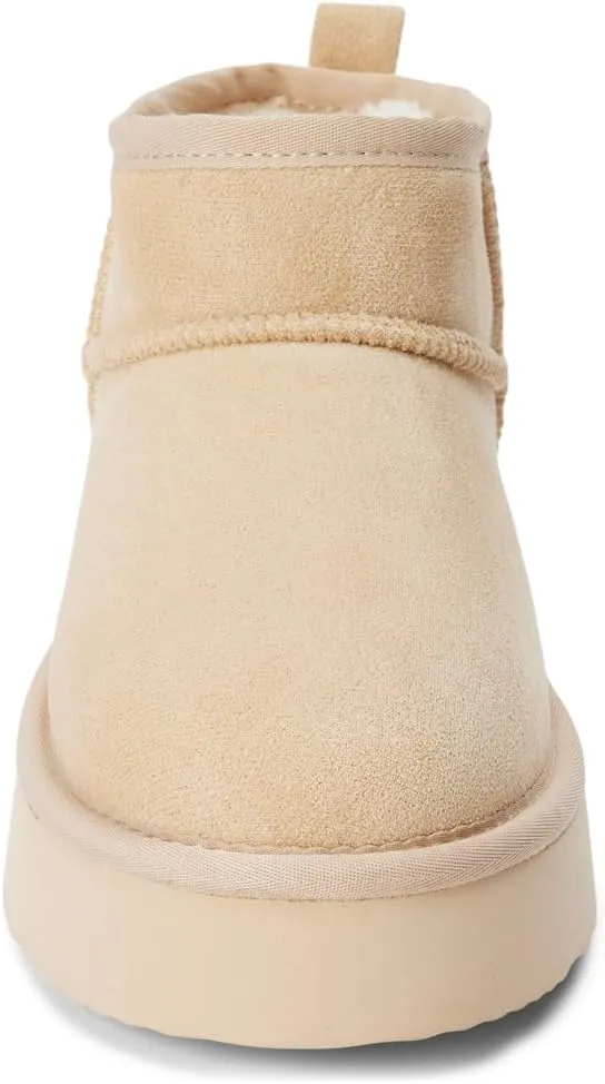 BEACH by Matisse Womens Breckenridge Round Toe Pull On Platform Casual Boots Ankle Low Heel 1-2" - Black
