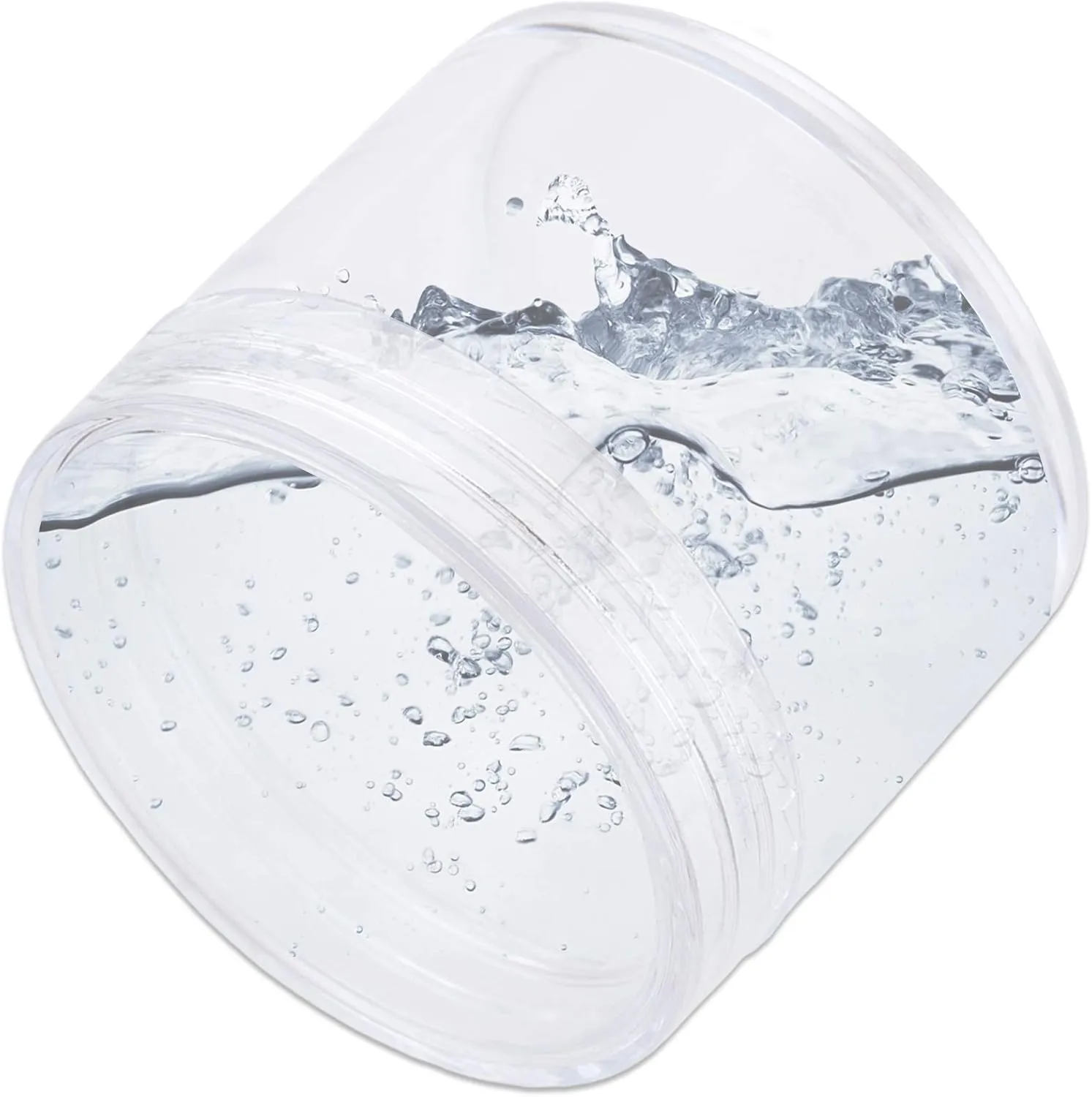 Beauticom® 2 oz./ 60 Grams/ 60 ML (Quantity: 12 Packs) Thick Wall Round Clear Plastic Jars Container with CLEAR Flat Top Lids for Cosmetic, Lip Balm, Lip Gloss, Creams, Lotions, Liquid