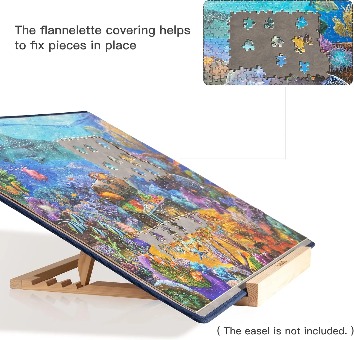 Becko US Jigsaw Puzzle Board Portable Puzzle Mat for Puzzles Storage Saver, Non-Slip Surface, Up to 1000 Pieces (Gray)