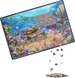 Becko US Jigsaw Puzzle Board Portable Puzzle Mat for Puzzles Storage Saver, Non-Slip Surface, Up to 1000 Pieces (Gray)