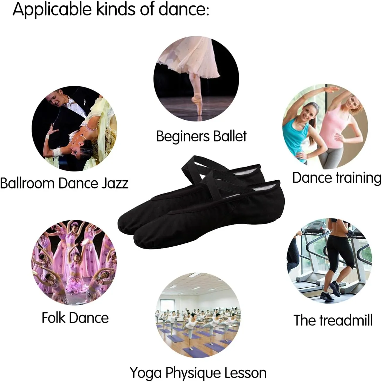 Bezioner Girls Canvas Ballet Shoes Ballet Slipper for Kids Women,Yoga Shoes for Dancing