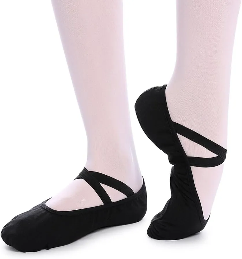 Bezioner Girls Canvas Ballet Shoes Ballet Slipper for Kids Women,Yoga Shoes for Dancing