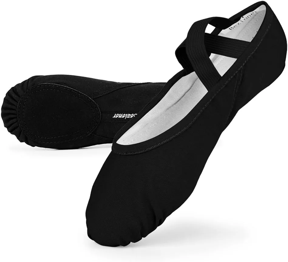 Bezioner Girls Canvas Ballet Shoes Ballet Slipper for Kids Women,Yoga Shoes for Dancing