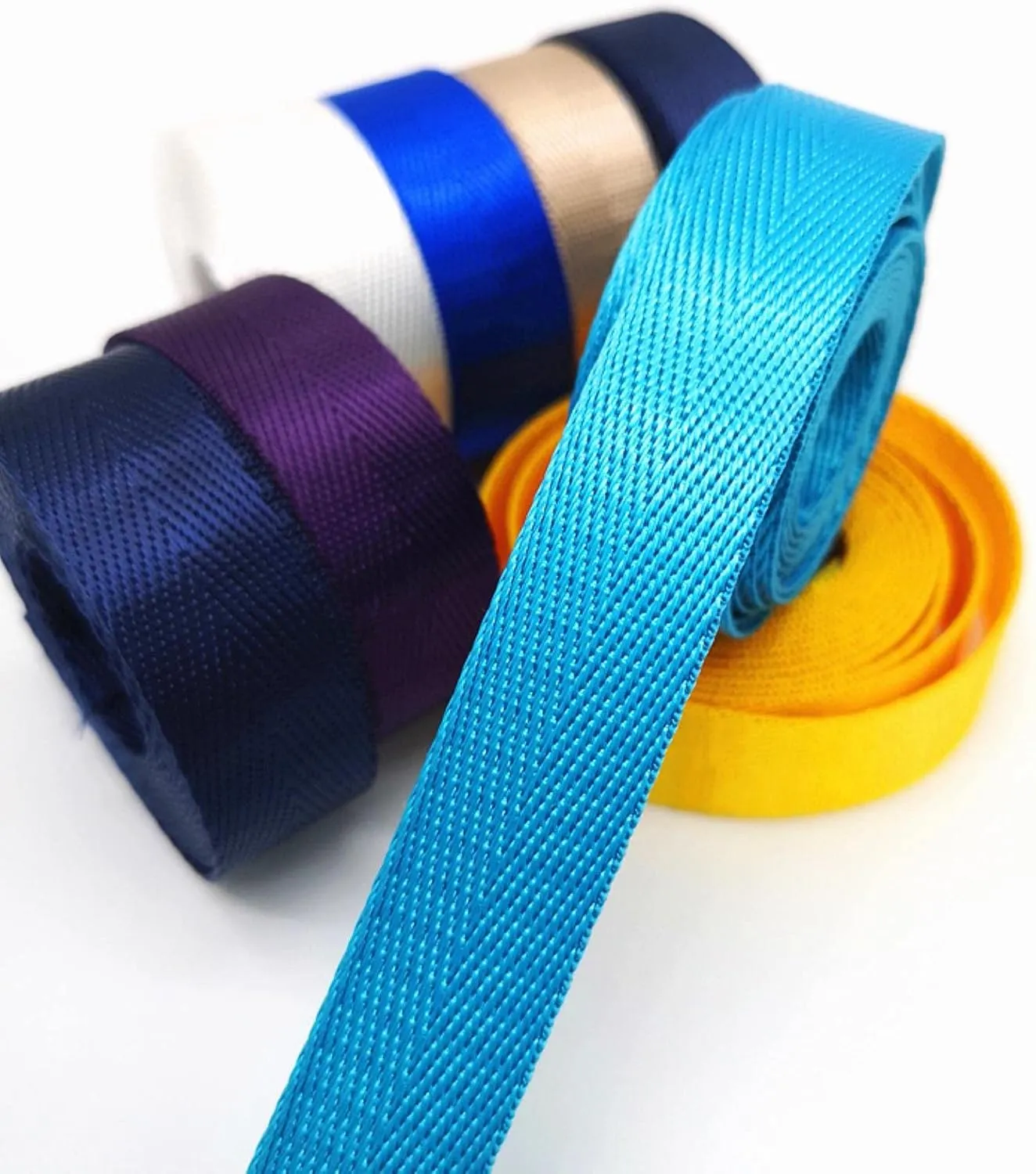 Bias Binding Tape for Sewing，Cotton Tape, Woven Cotton Tape Sewing Tape, Nylon Webbing Straps for Bags,Herringbone Pattern Knapsack Strapping(Sky Blue,38MM)