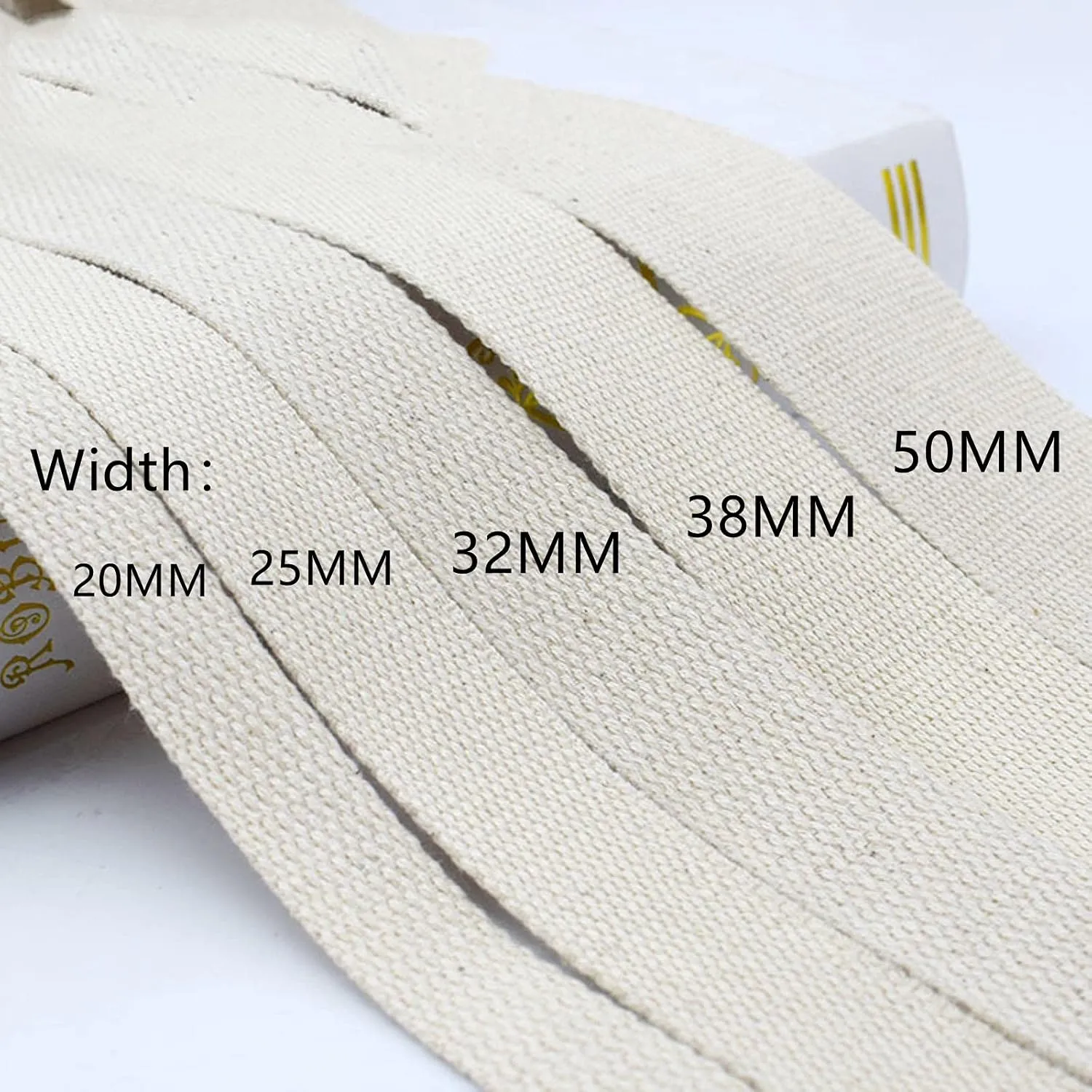 Bias Binding Tape for Sewing，Cotton Tape, Woven Cotton Tape Sewing Tape, Webbing Straps for Bags,Cotton Ribbon for Backpack Belt Strapping Bias Binding(Khaki,25MM)