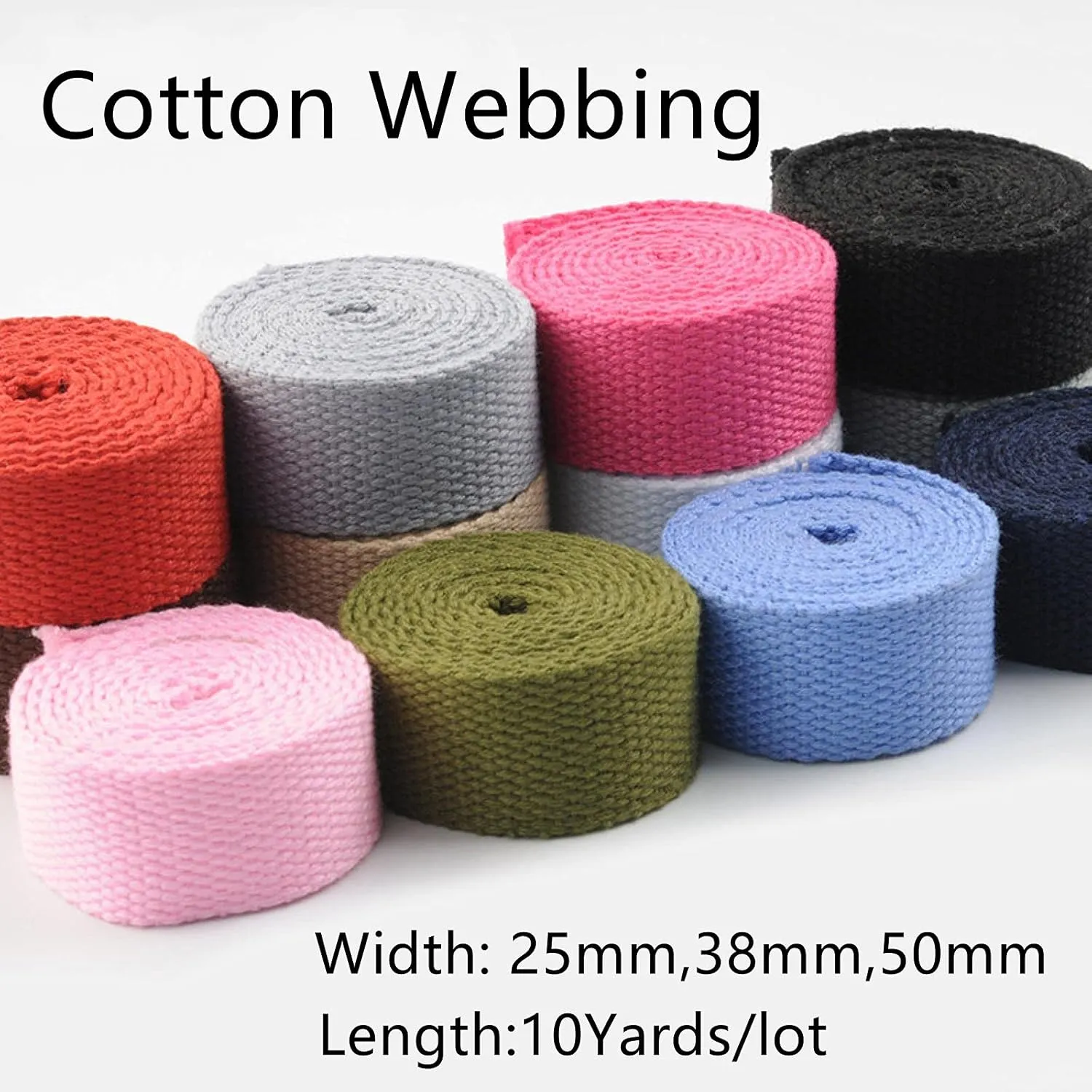 Bias Binding Tape for Sewing，Cotton Tape, Woven Cotton Tape Sewing Tape, Webbing Straps for Bags,Cotton Ribbon for Backpack Belt Strapping Bias Binding(Khaki,25MM)