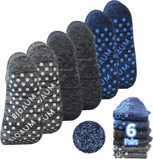 BIOAUM Yoga Socks for Women - 6 Pairs Cotton Cushion Non Slip Grip Slipper Pilates Hospital Socks
