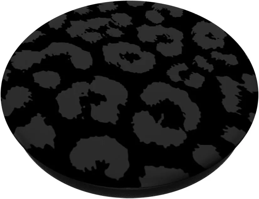 black gray cheetah print, leopard skin pattern PopSockets Adhesive PopGrip