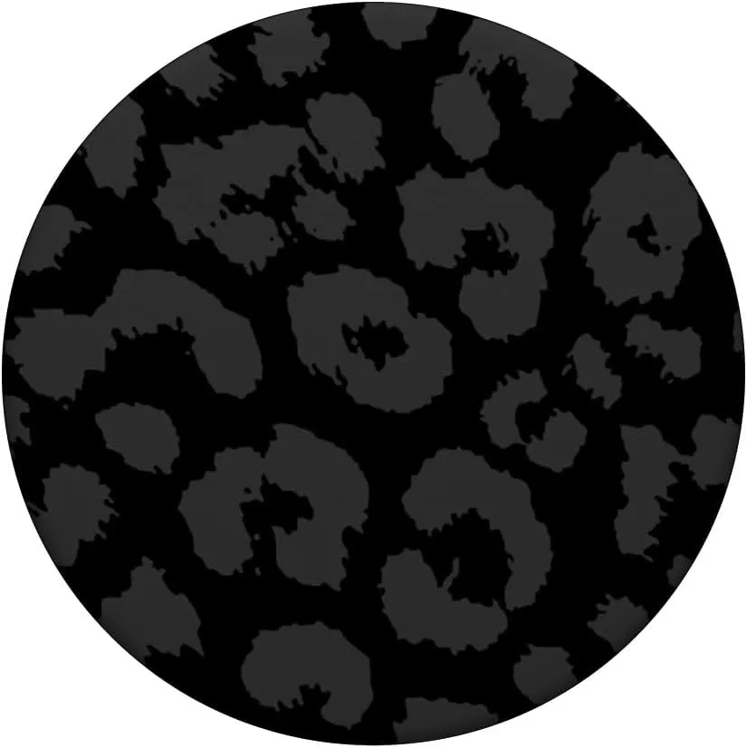 black gray cheetah print, leopard skin pattern PopSockets Adhesive PopGrip