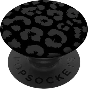 black gray cheetah print, leopard skin pattern PopSockets Adhesive PopGrip