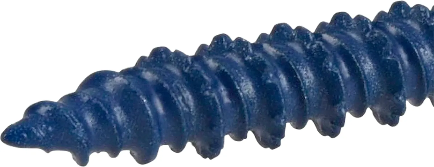 Blue Flat-Head Concrete Screw Anchors (3/16" x 4") - 100 pc
