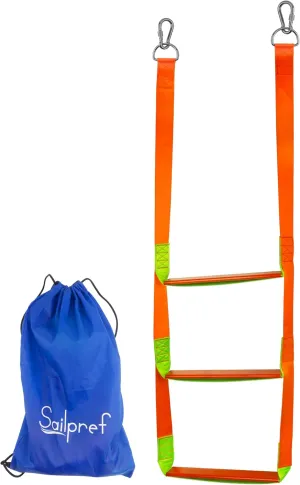 Boat Rope Ladder, 3 Step Boat Ladder, Heavy Duty 880lbs Strength with Carbon Fiber Reinforced Flat Steps, Foldable Boarding Rope Ladder for Inflatable Boat, Pontoon Boat, Sailboat, Kayak,Motorboat
