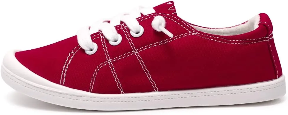 Boy and Girl Slip on Canvas Sneaker, Kids Low Top Casual Fashion Shoes, Comfy Lace up Walking Shoes