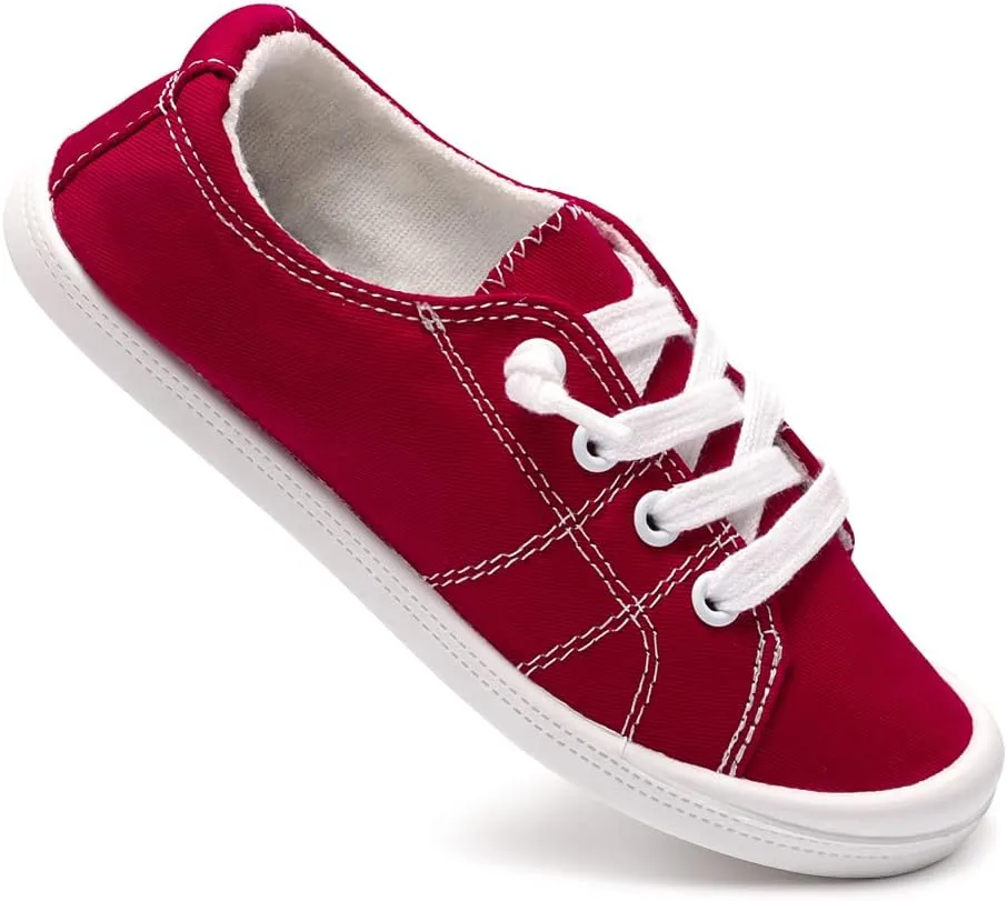 Boy and Girl Slip on Canvas Sneaker, Kids Low Top Casual Fashion Shoes, Comfy Lace up Walking Shoes