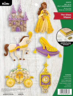 Bucilla, Glass Slipper, Felt Applique Ornament Kit, Set of 6 (89287E)