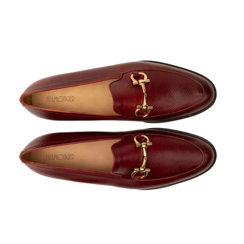 Burgundy Hatch Grain Buckle Loafer