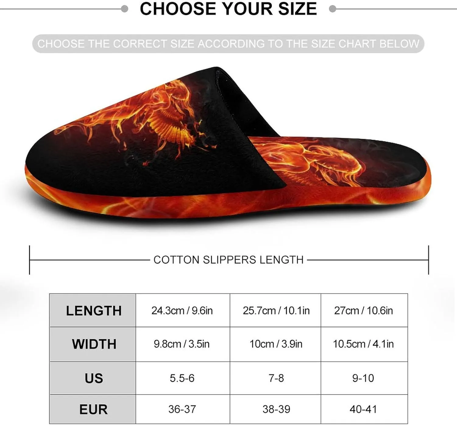 Burning Angel of Flame Women's Washable Cotton Slippers Comfortable House Shoes Slip on House
