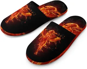 Burning Angel of Flame Women's Washable Cotton Slippers Comfortable House Shoes Slip on House