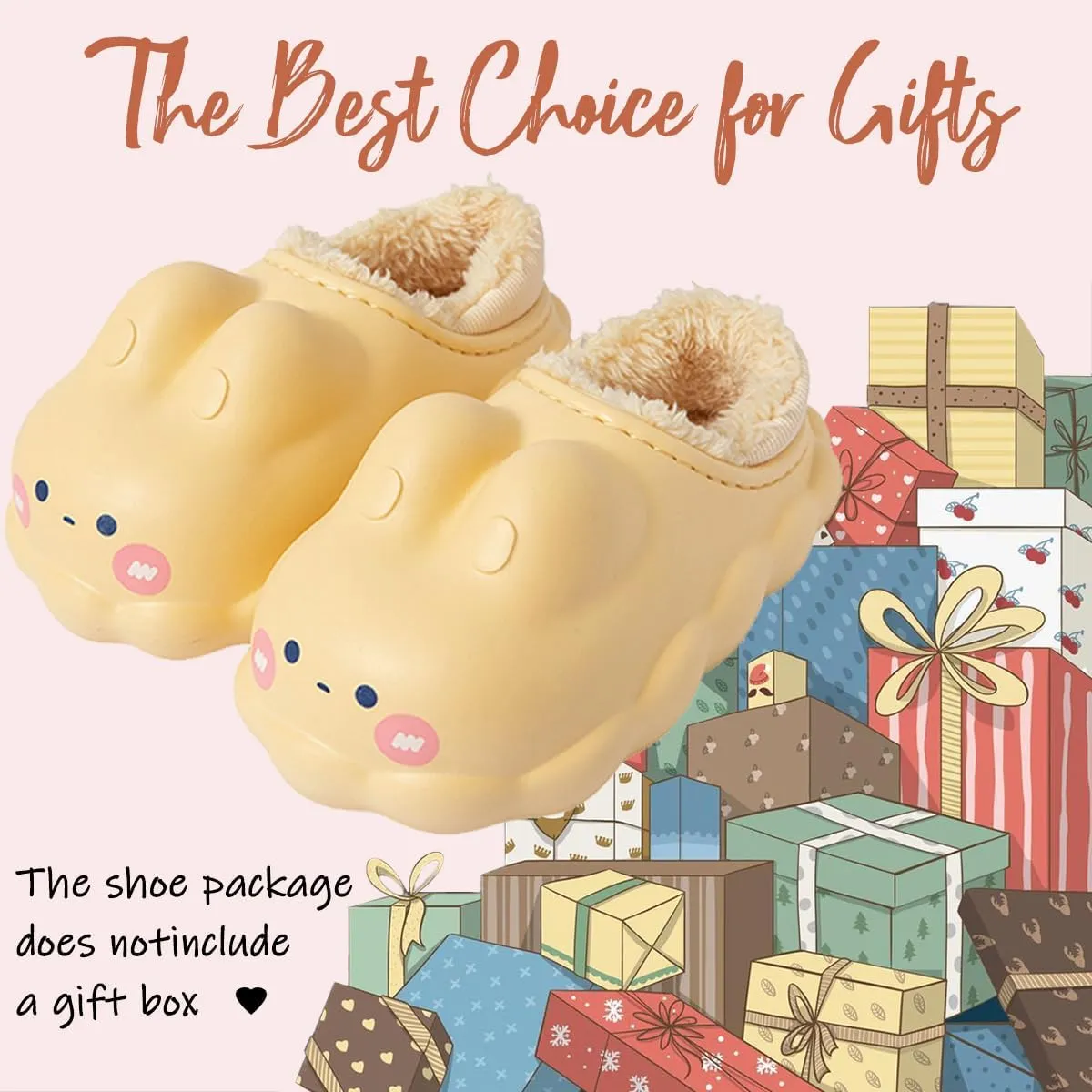 Caramella Bubble Women Cute Bunny Animal Slippers Memory Foam Cotton Rabbit House Shoes for Adults Indoor Outdoor