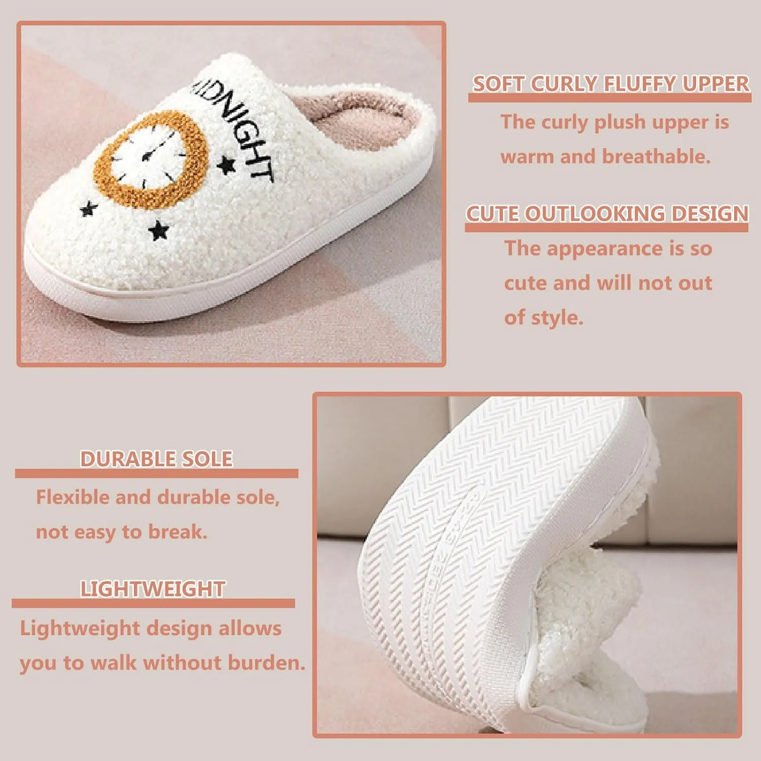 Cartoon Slippers for Womens Mens Cute Cozy Plush Warm Slip-on House Shoes for Indoor and Outdoor Meet Me at Midnight Strawberry Mushroom Evil Eyes Love Heart Slippers
