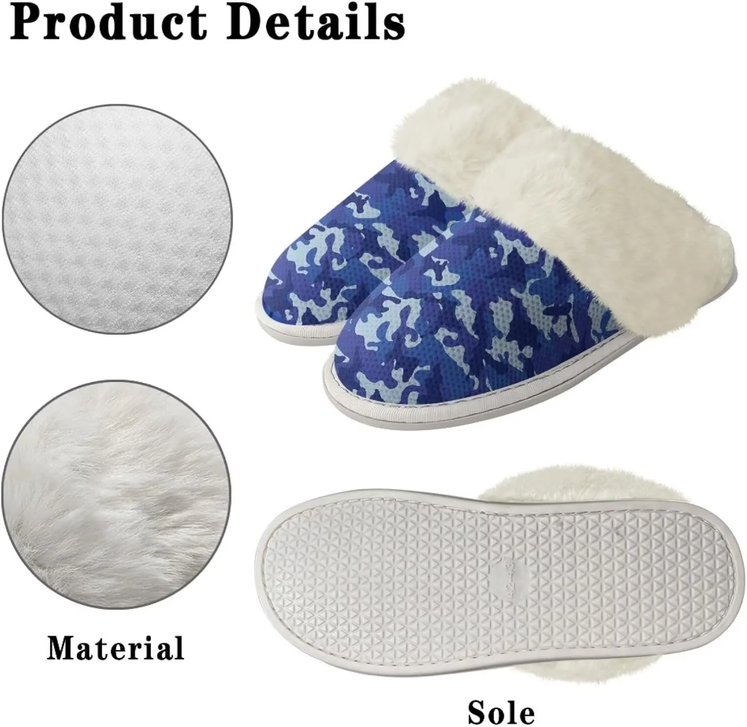 chaqlin Fuzzy Plush Slipper with Fur Edge Unisex's Bedroom House Cozy Soft Memory Foam Slippers Winter Warm Anti Slip Thick Sole Slippers Casual Outdoor Indoor