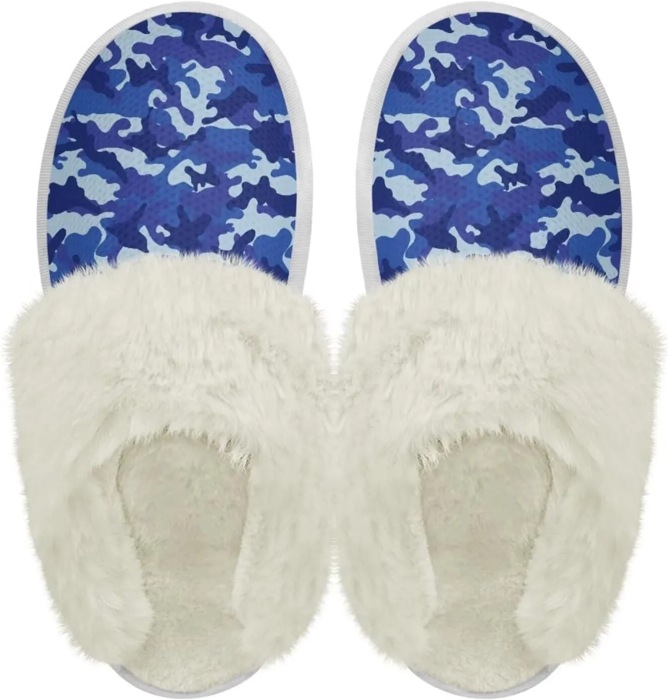 chaqlin Fuzzy Plush Slipper with Fur Edge Unisex's Bedroom House Cozy Soft Memory Foam Slippers Winter Warm Anti Slip Thick Sole Slippers Casual Outdoor Indoor