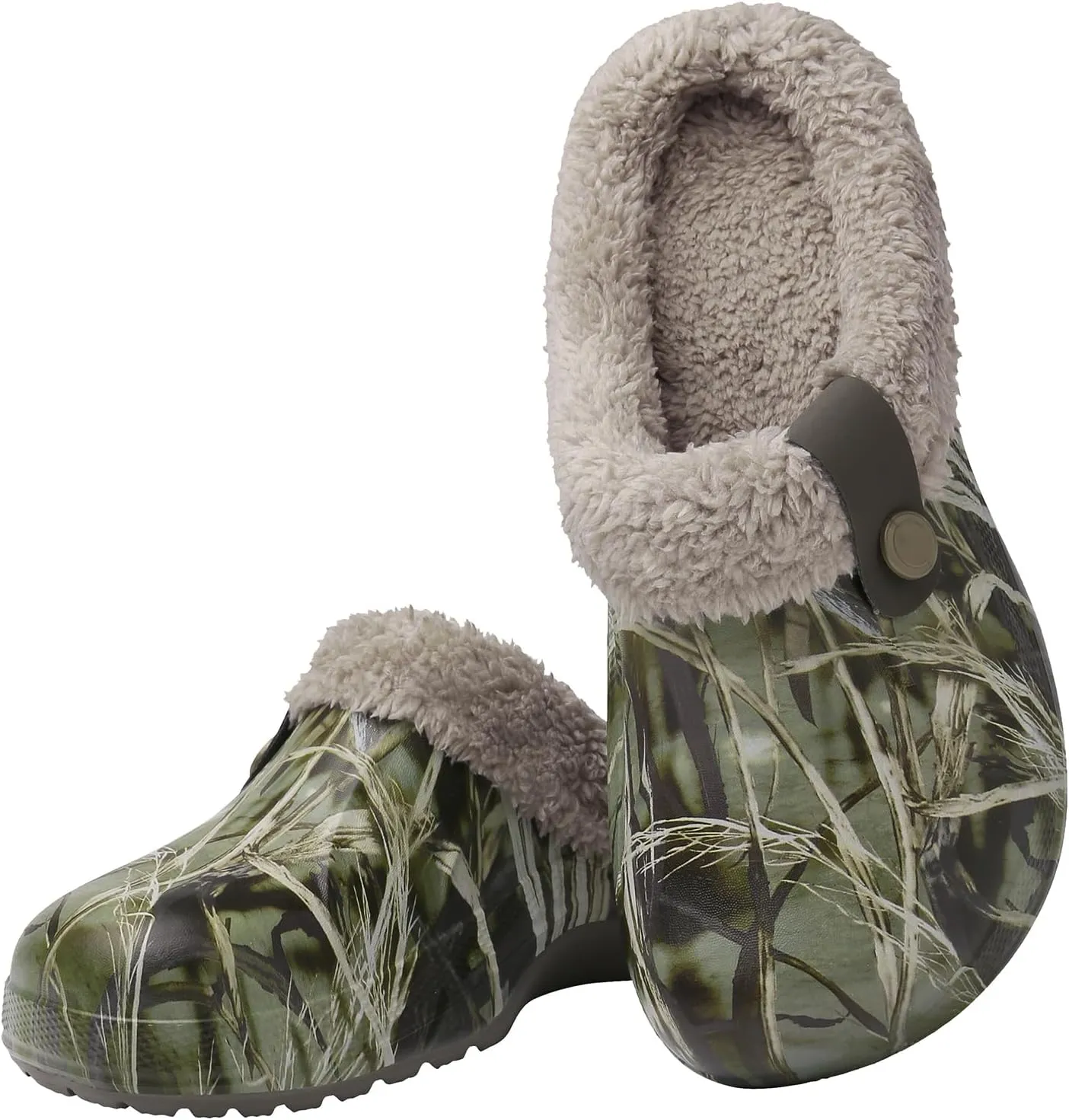 ChayChax Women and Men Fur Lined Clogs Memory Foam Warm Fuzzy Slippers Winter Waterproof Indoor Outdoor Slipper