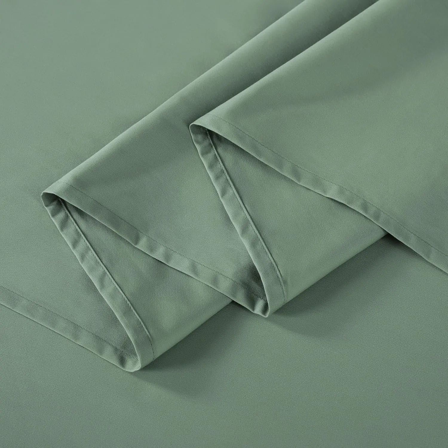 Chezmoi Collection Solid Sage Green 250TC 100% Cotton Twill Bed Sheet Set King Size, 4-Piece Luxury Soft Breathable Smooth 16-Inches Deep Pocket Sheets and Pillowcases Set