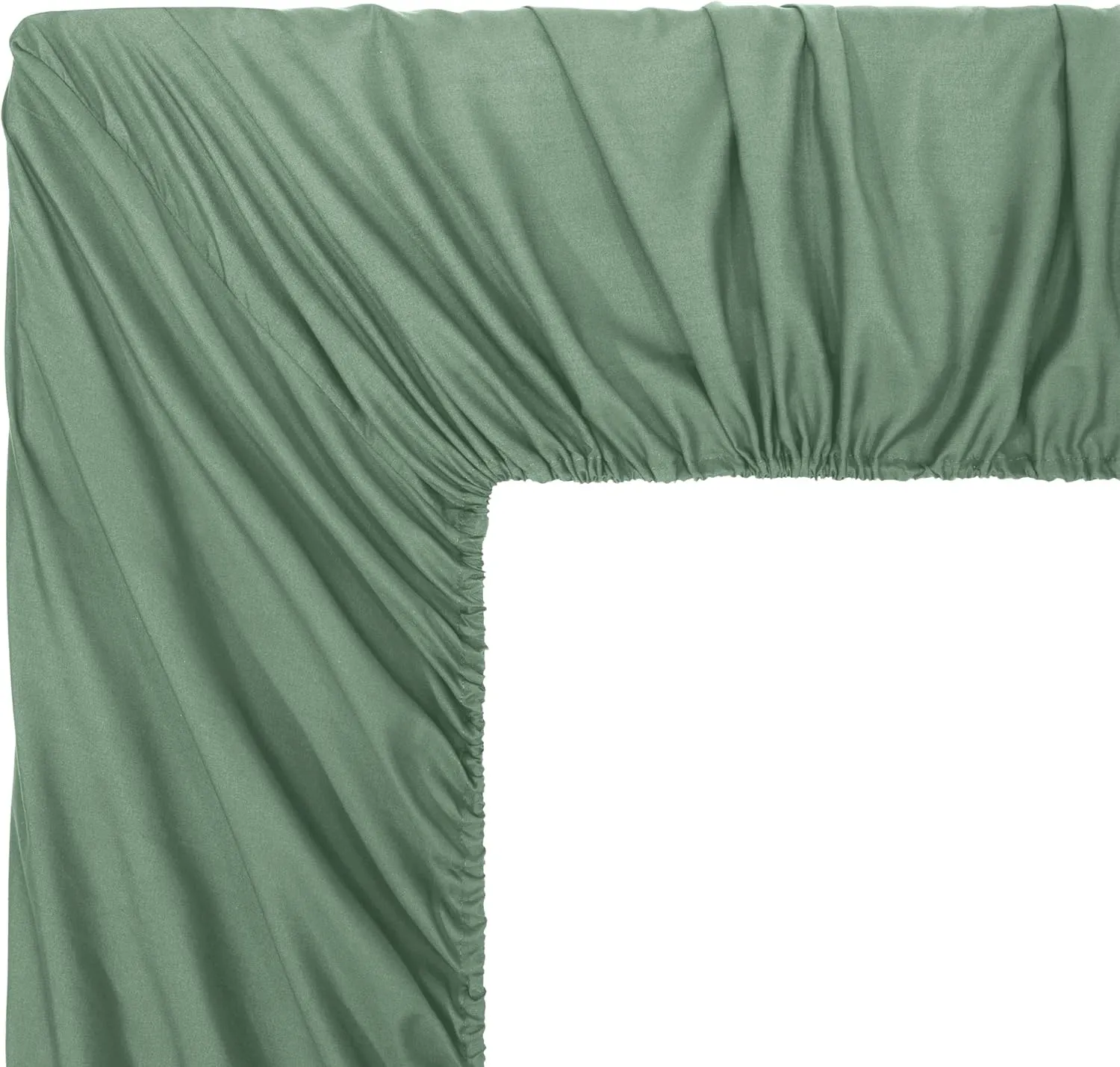 Chezmoi Collection Solid Sage Green 250TC 100% Cotton Twill Bed Sheet Set King Size, 4-Piece Luxury Soft Breathable Smooth 16-Inches Deep Pocket Sheets and Pillowcases Set