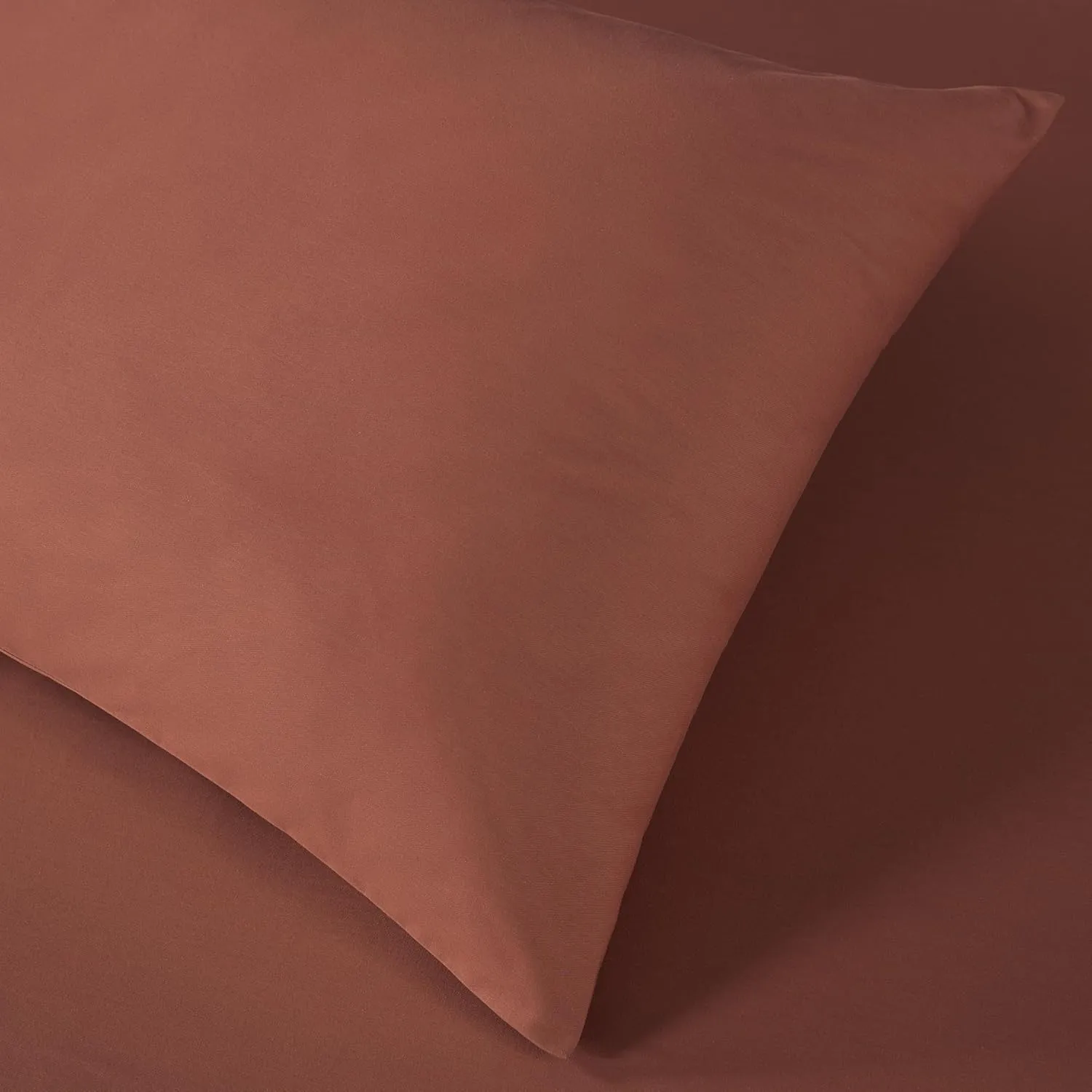 Chezmoi Collection Solid Terracotta 250TC 100% Cotton Twill Bed Sheet Set King Size, 4-Piece Luxury Soft Breathable Smooth 16-Inches Deep Pocket Sheets and Pillowcases Set
