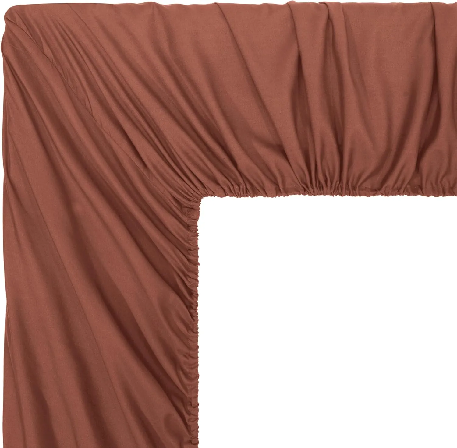 Chezmoi Collection Solid Terracotta 250TC 100% Cotton Twill Bed Sheet Set King Size, 4-Piece Luxury Soft Breathable Smooth 16-Inches Deep Pocket Sheets and Pillowcases Set