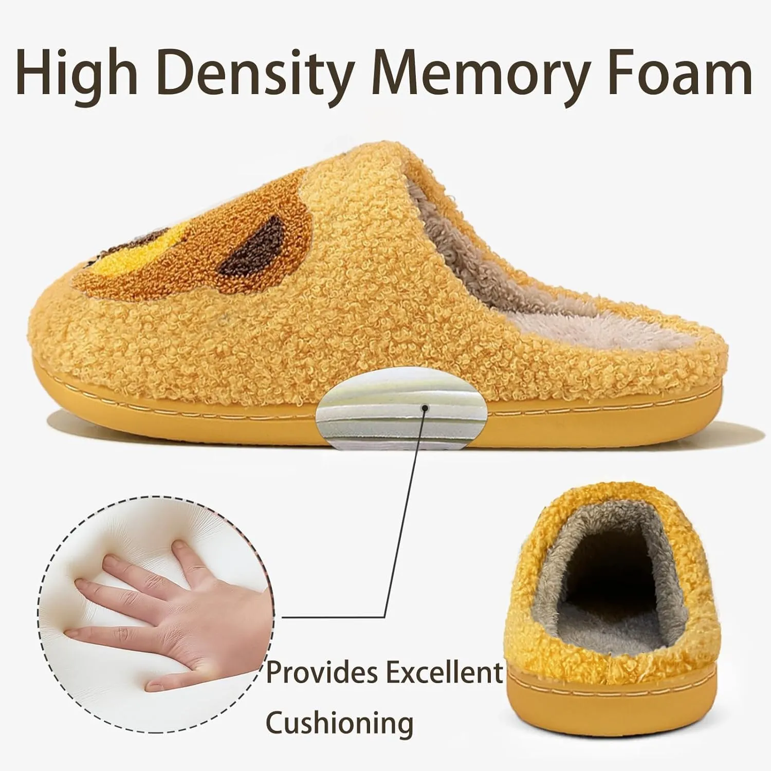 Christmas Slippers Reindeer Slippers for Women and Men Holiday Halloween Slippers Indoor Bedroom Fluffy Warm Fleece Slippers Winter Soft Cozy Home Non-Slip Soft Plush Slip-on Wool Lined House Shoes